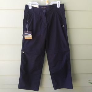 Kiwi Craghoppers Womens Navy Blue Zip Off Pants CONVERTS to Shorts SZ 10S NWT